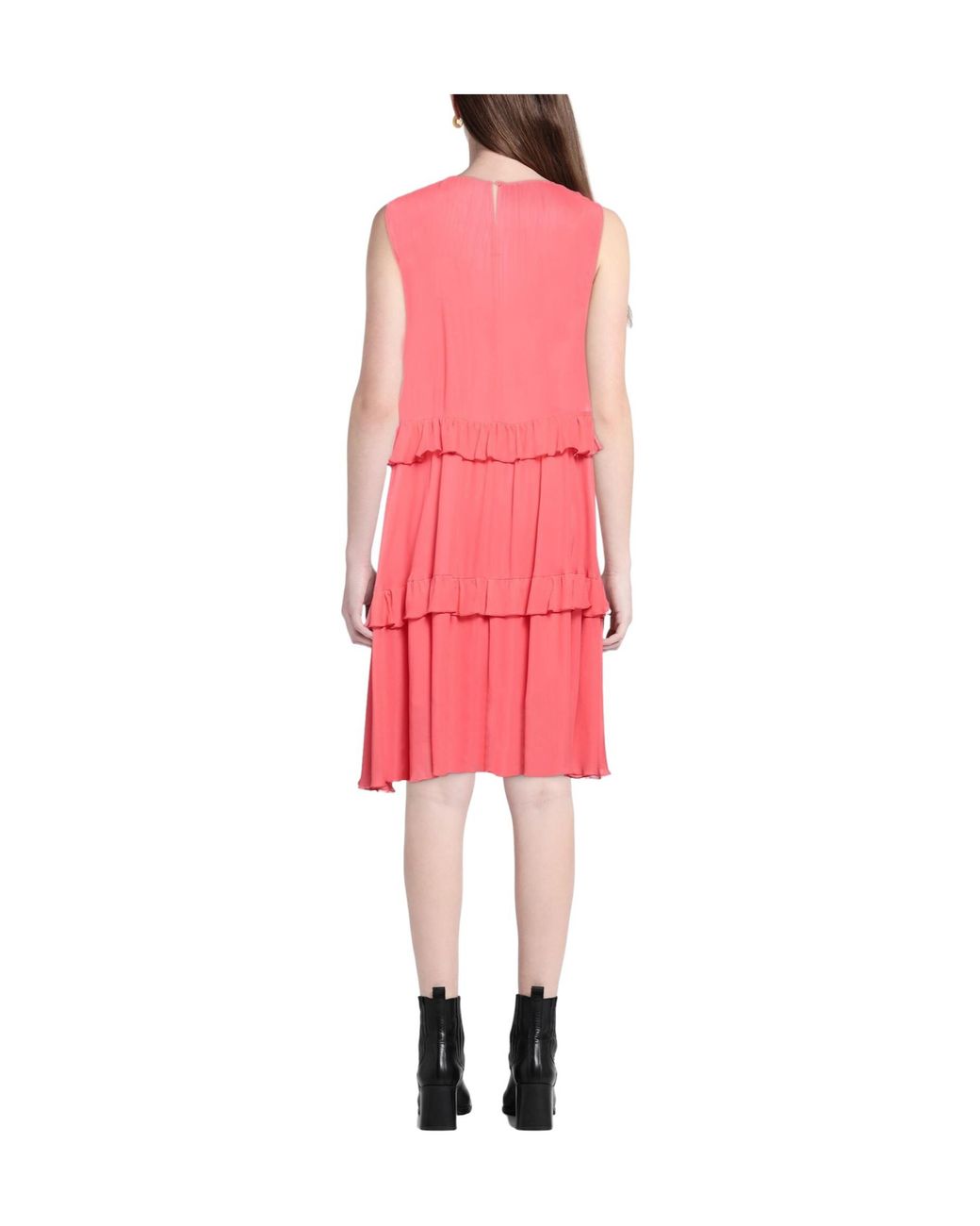 MAX&Co. Pink Solid-Colored Sleeveless A-Line Dress