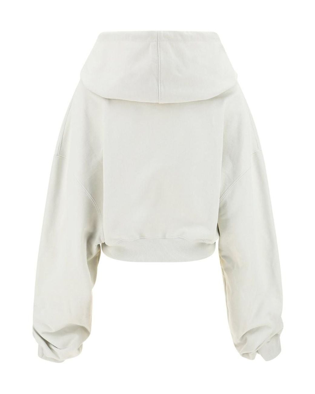 Off-White c/o Virgil Abloh White Logo-Print Cropped Hoodie