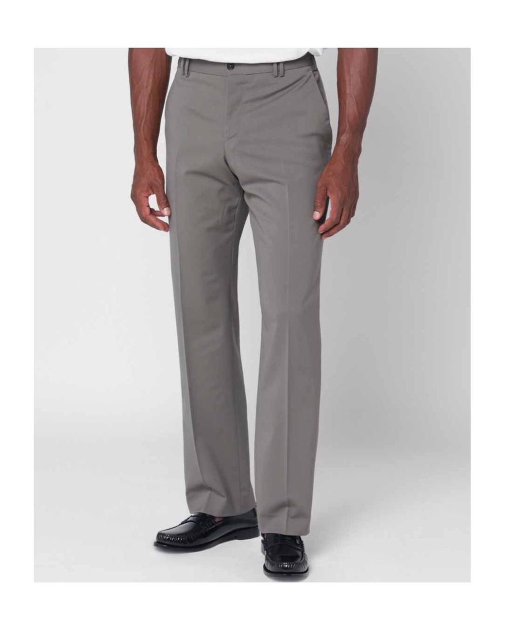 Pt Pantaloni Gray Pt Torino Classic Fit Trousers for men