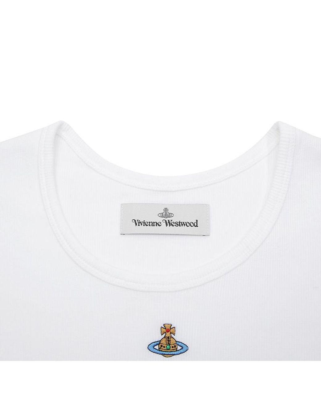 Vivienne Westwood Gray Shoer-Sleeved Crewneck Ribbed Bodysuit