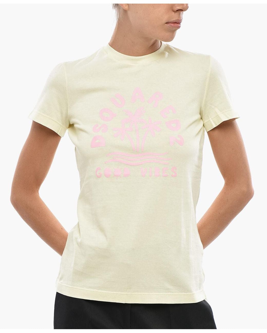 DSquared² White Logo-Print Crew-Neck T-Shirt