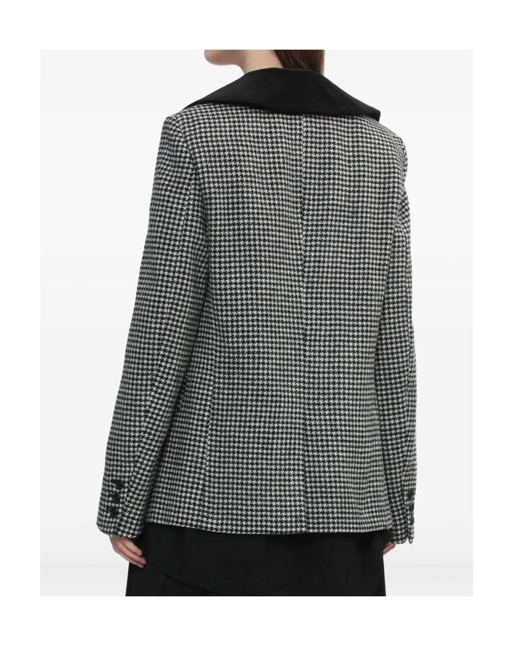 Comme des Garçons Gray Houndstooth Collar Blazer