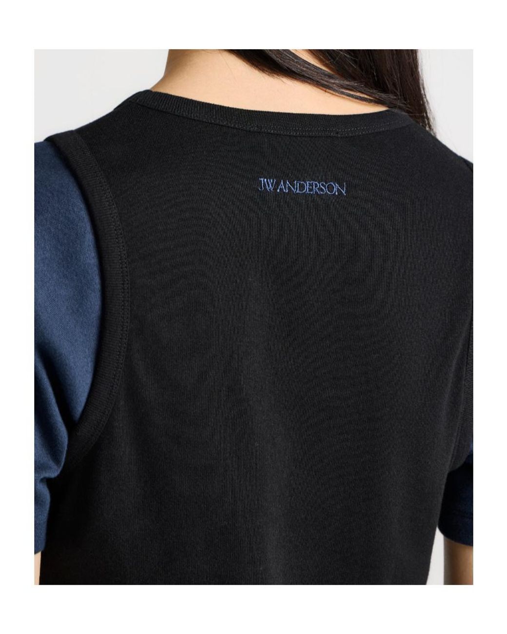 J.W. Anderson Black Jw Anderson Double-Layered T-Shirt