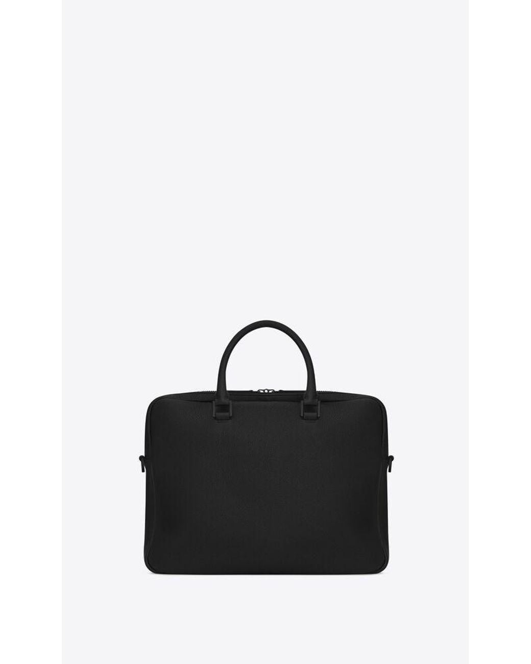 Saint Laurent Black Logo-Stamp Briefcase for men