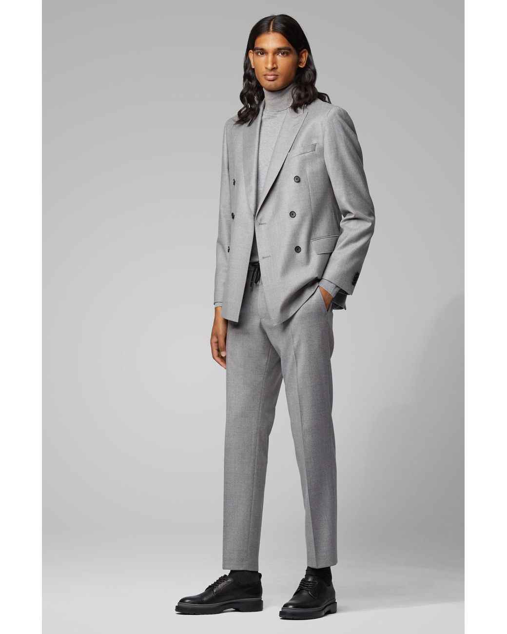 Boss Gray Turtle Neck Jumper for men