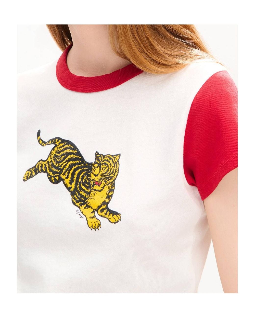 KENZO Red Graphic Print Cropped T-Shirt