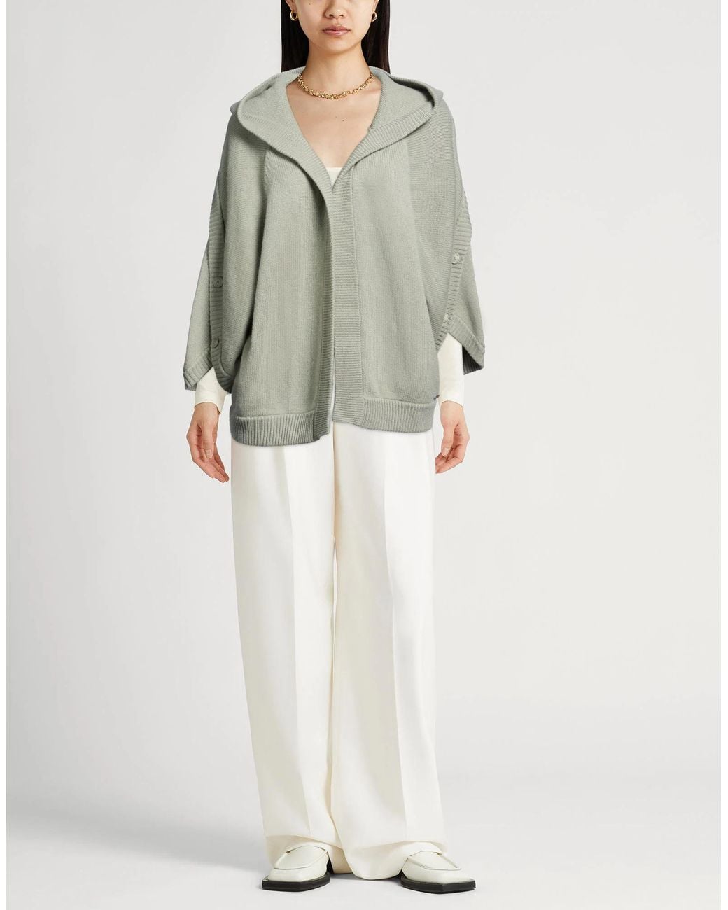 Max Mara Gray Minimalist Knit Top