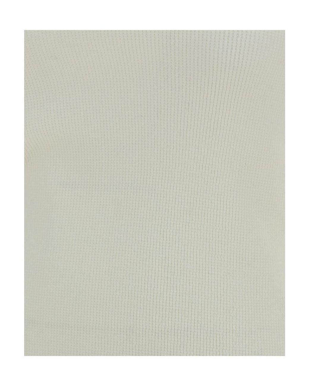 Balmain White Fine Knit Turtleneck Jumper