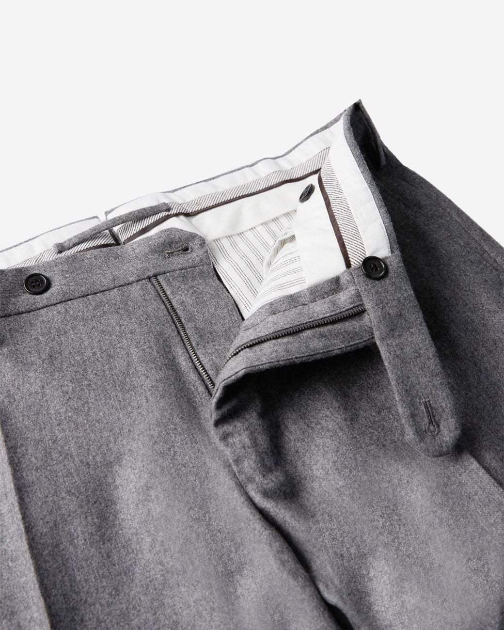 Incotex Gray Pleated Wool-Blend Pants for men
