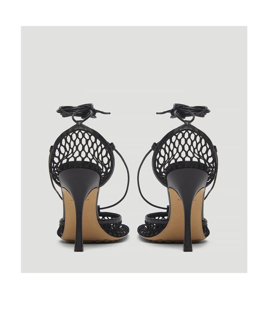 Bottega Veneta Black Stretch Leather-Trimmed Mesh Pumps