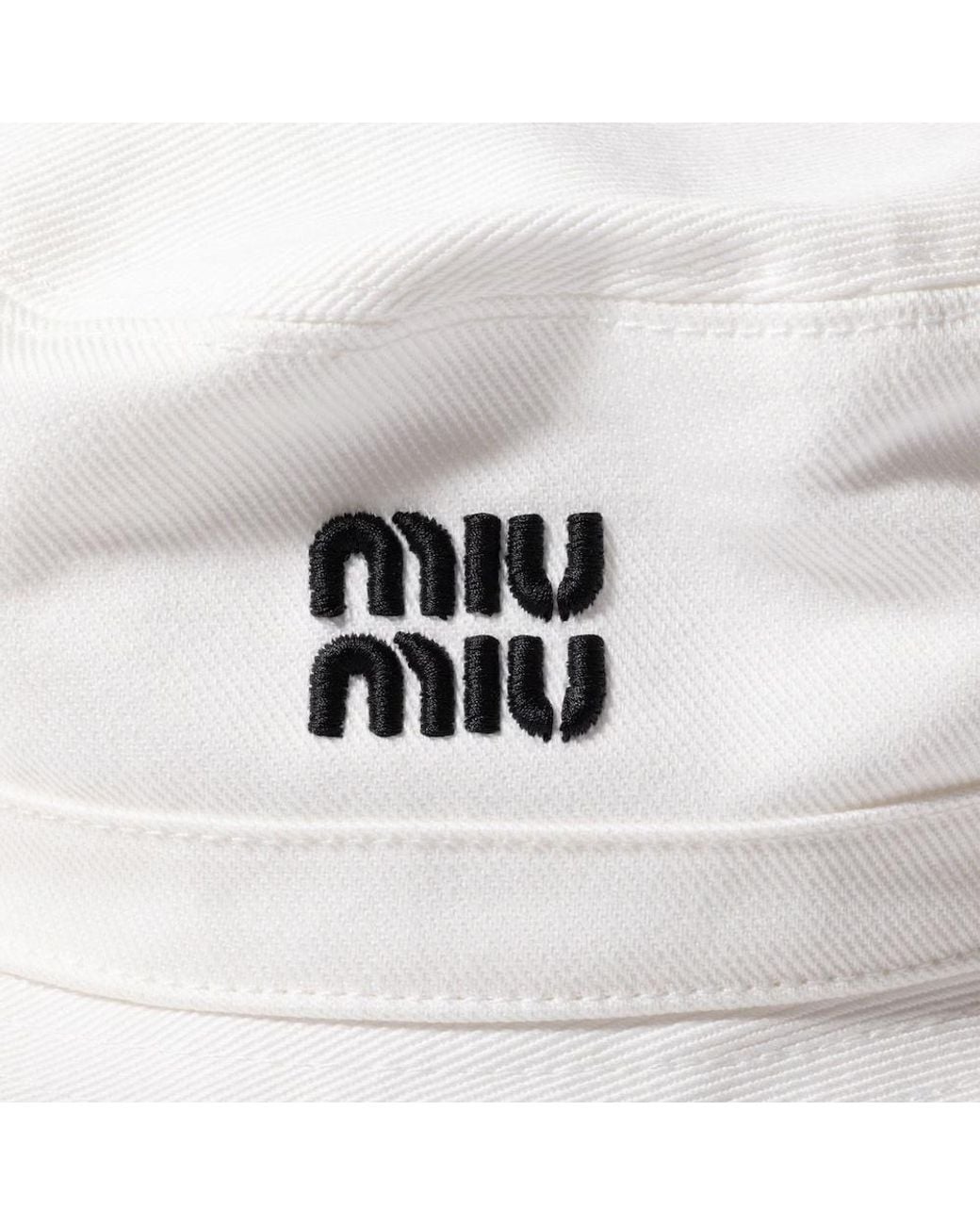 Miu Miu White Drill Hat