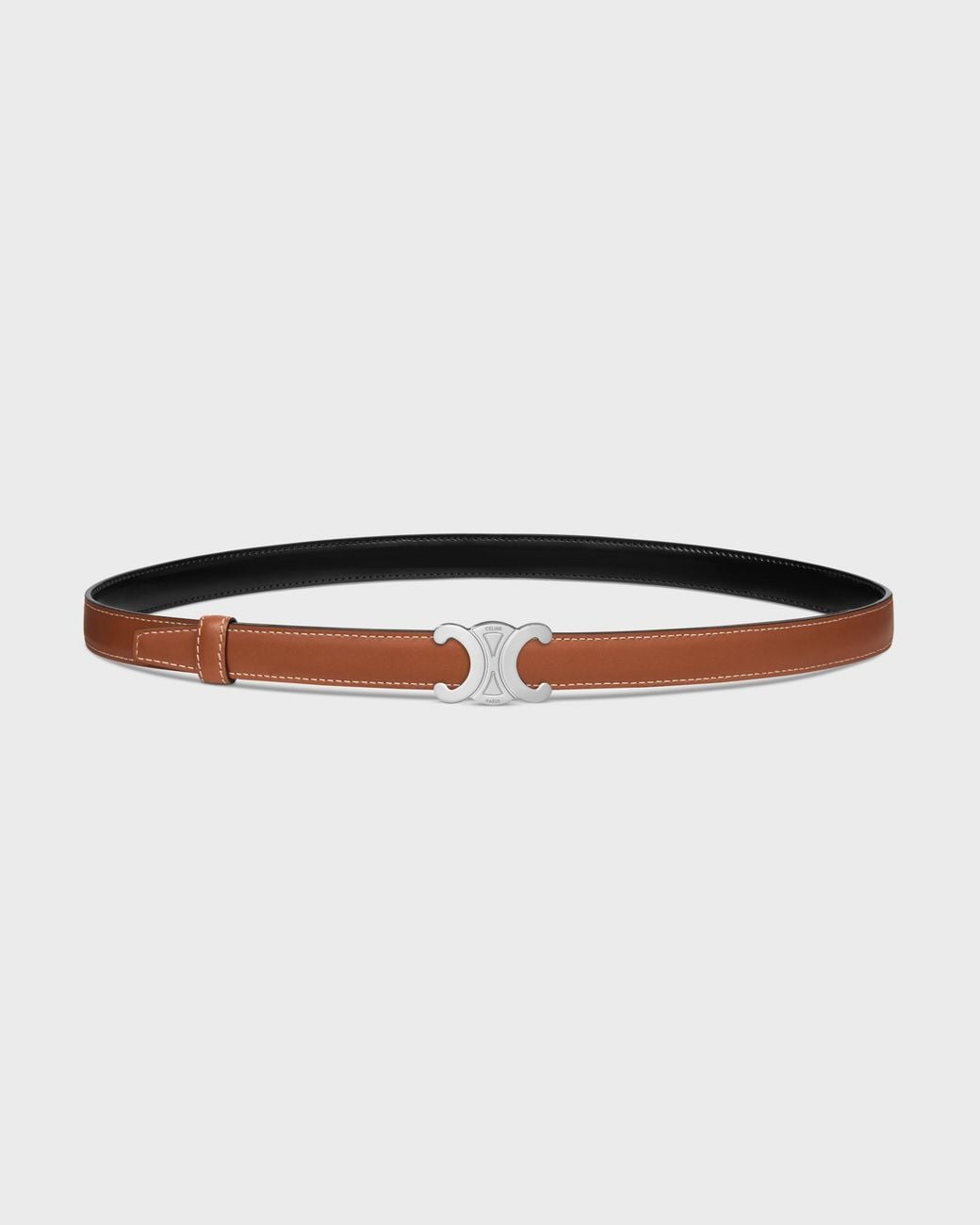Céline White Triomphe Buckle 18 Mm Reversible Belt