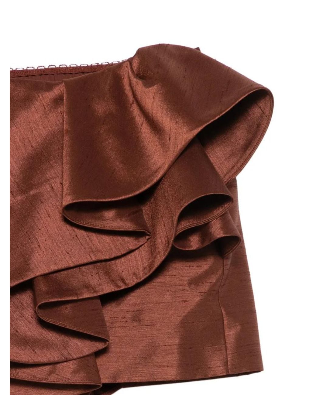 ShuShu/Tong Brown Ruffled Mini Skirt