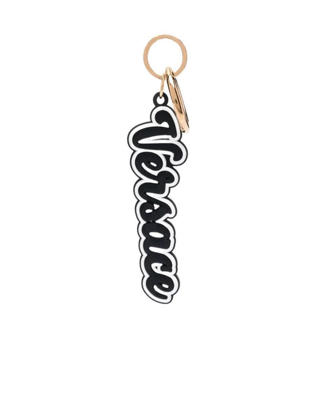 Versace White Logo Key Ring for men