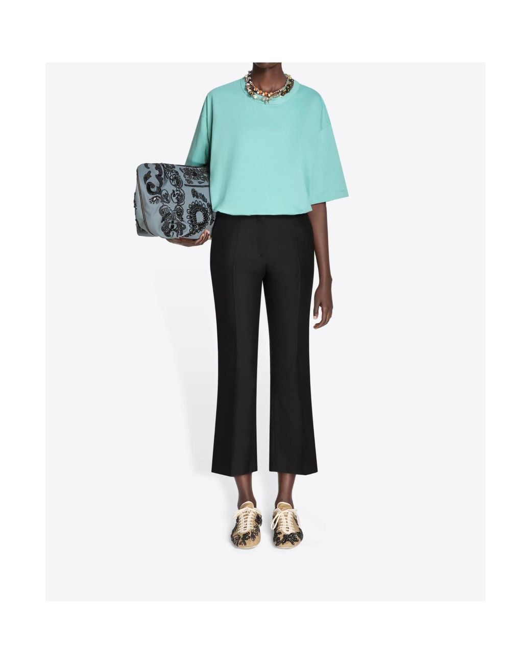 Dries Van Noten Black Paloma Cropped Flared Pants