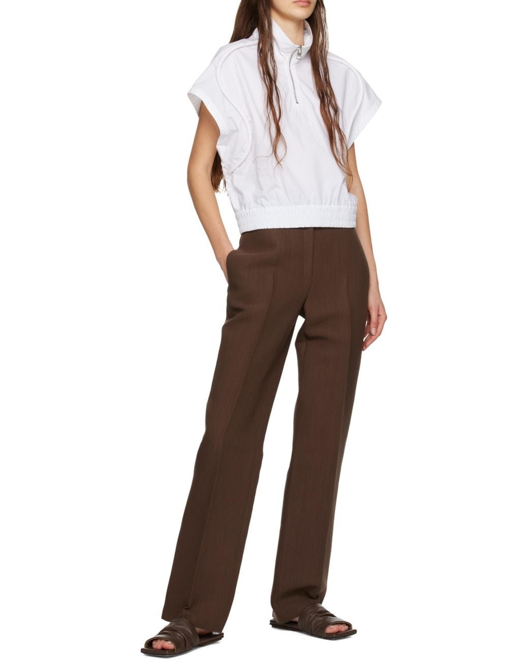 Marsèll Brown Logo Flat Sandals