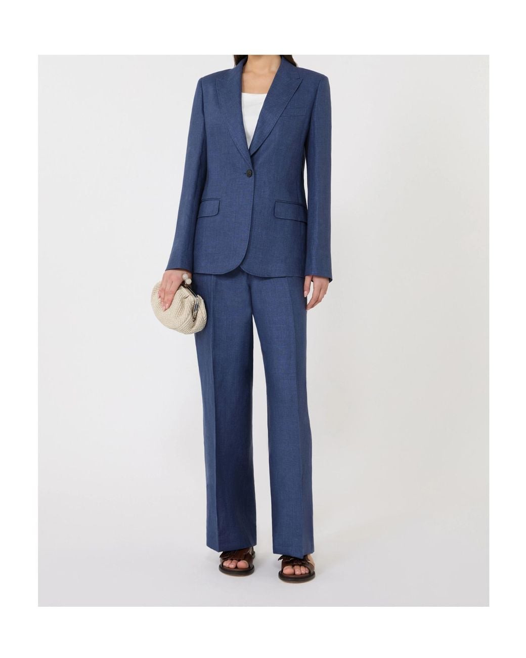 Weekend by Maxmara Blue Nalut Single-Breasted Blazer