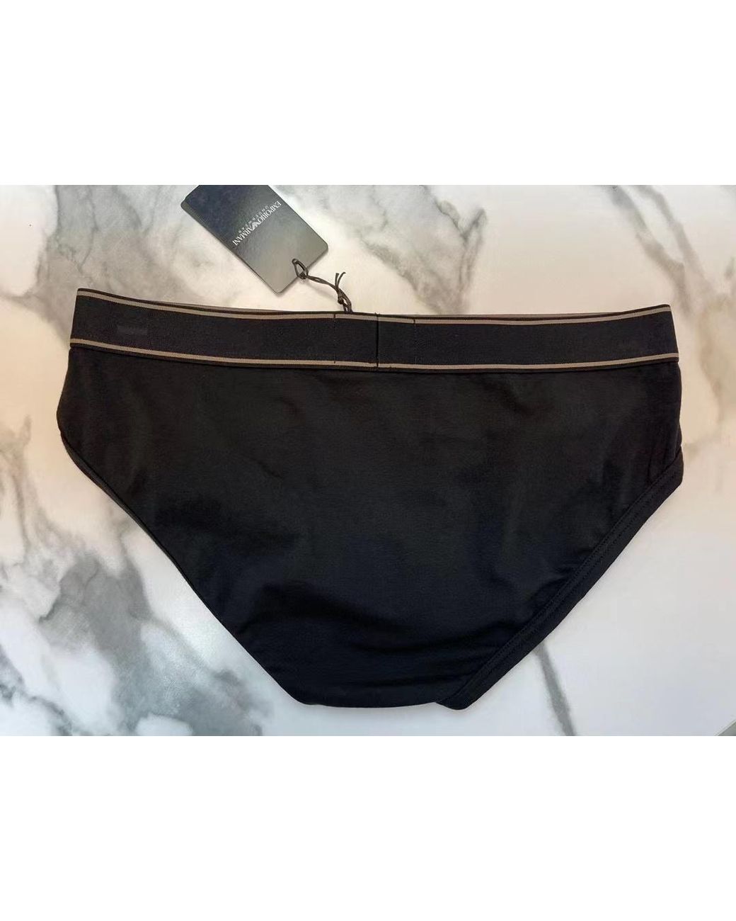 Emporio Armani Black Logo Triangle Briefs for men