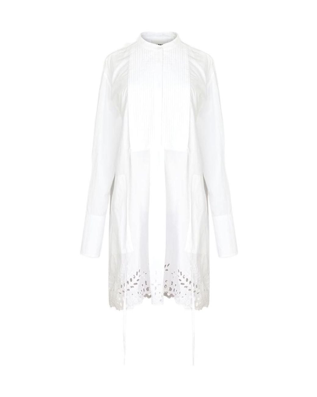 Isabel Marant White Isabel Marant Étoile Rheana Pleat-Detailed Shirt Dress