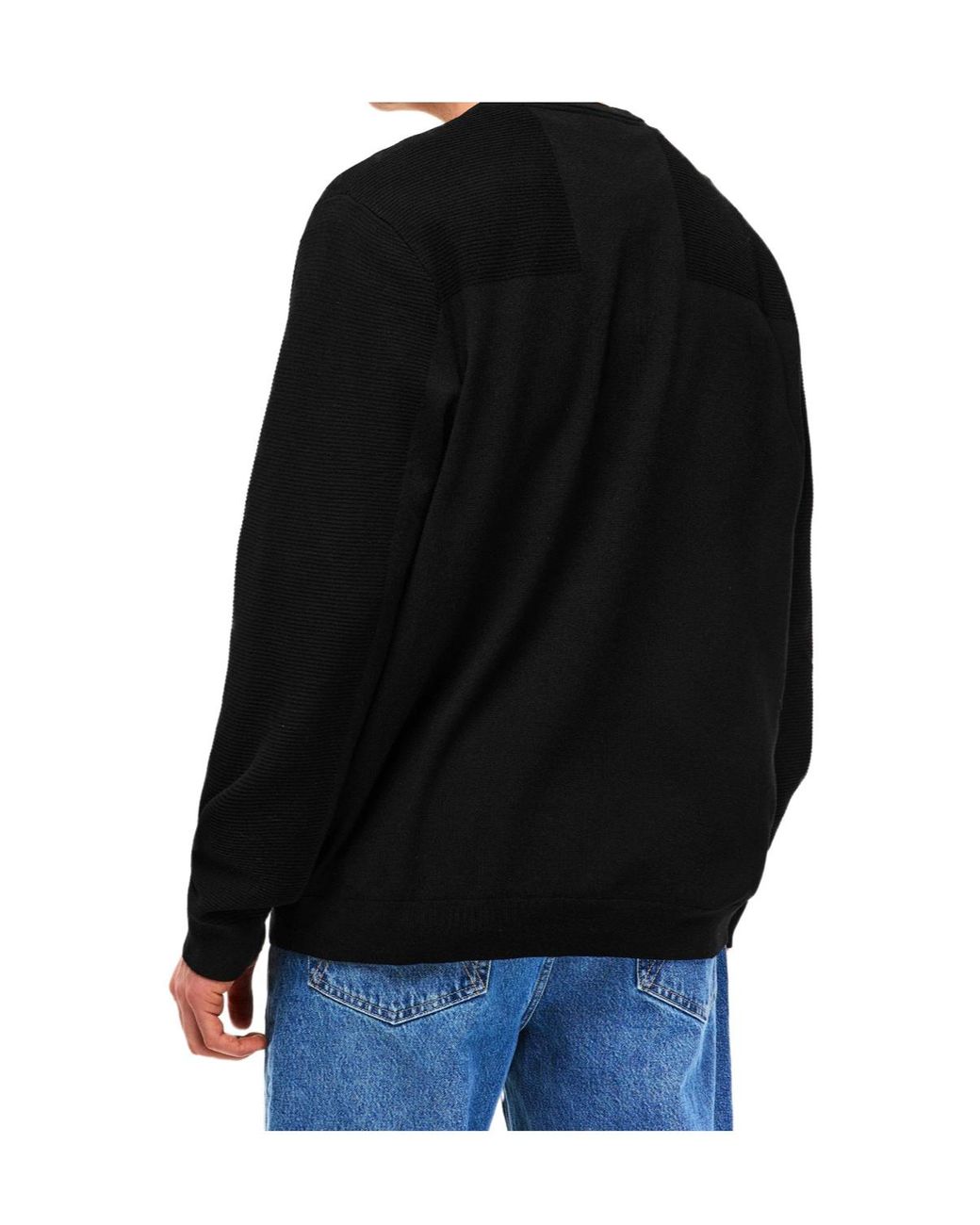 Boss Black Crew Neck Long-Sleeve Knit Top for men