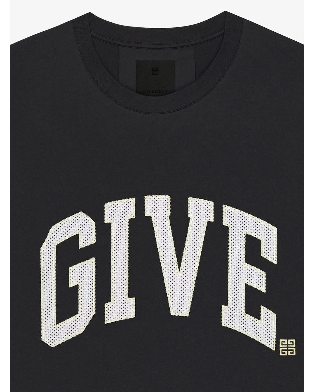 Givenchy Black 4G Embroidered Crewneck T-Shirt for men