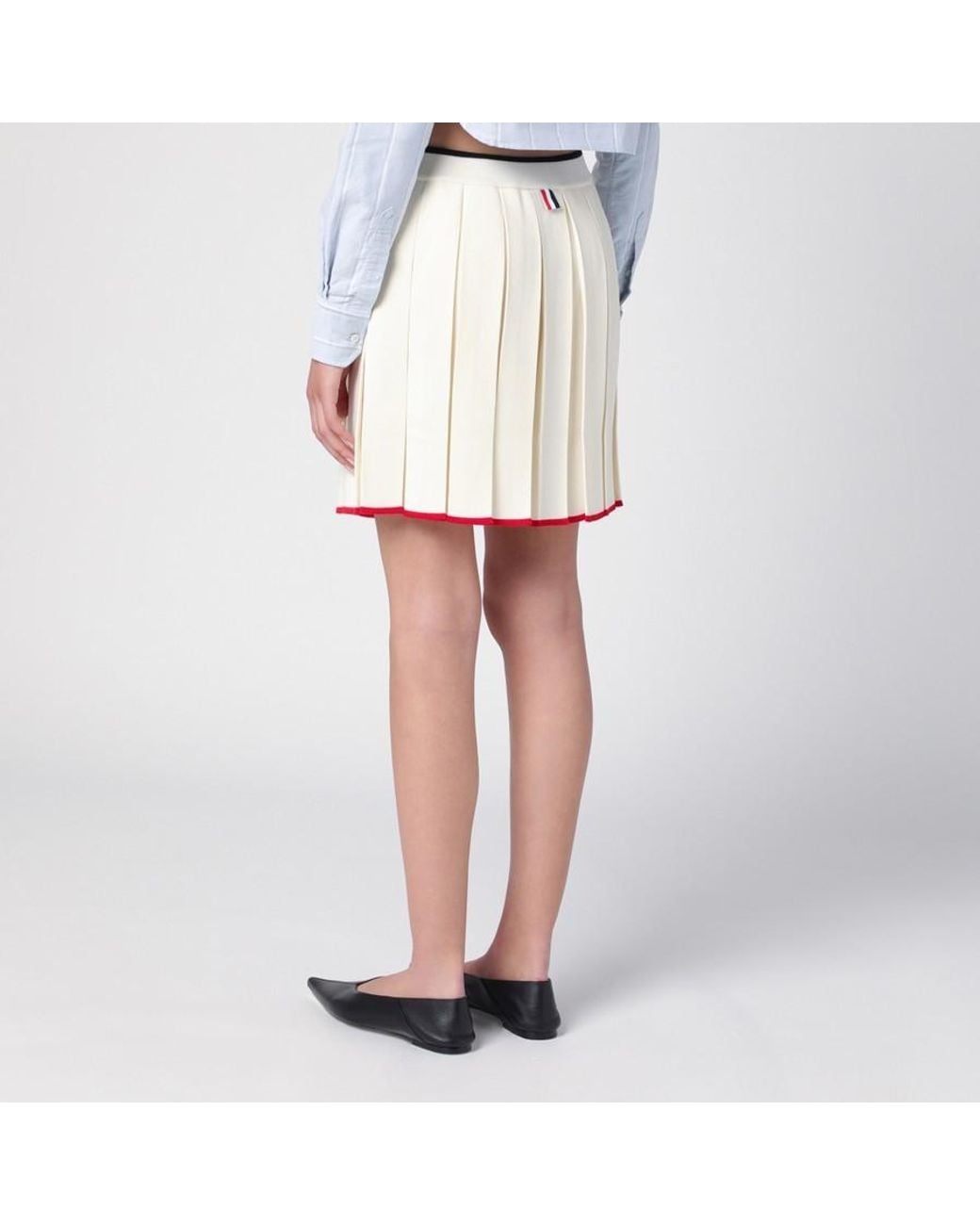 Thom Browne Metallic Pleated Mini Skirt