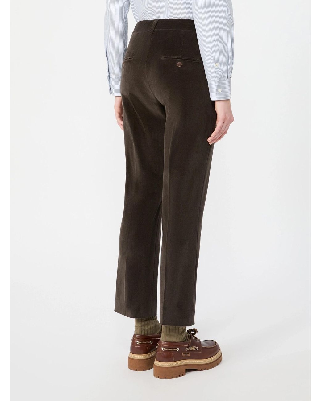 Weekend by Maxmara Gray Marruca Slim Fit Velvet Pants