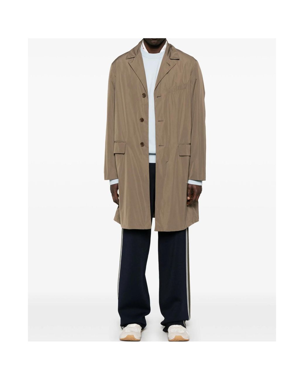 Aspesi Natural Collared Long-Sleeved Coat for men