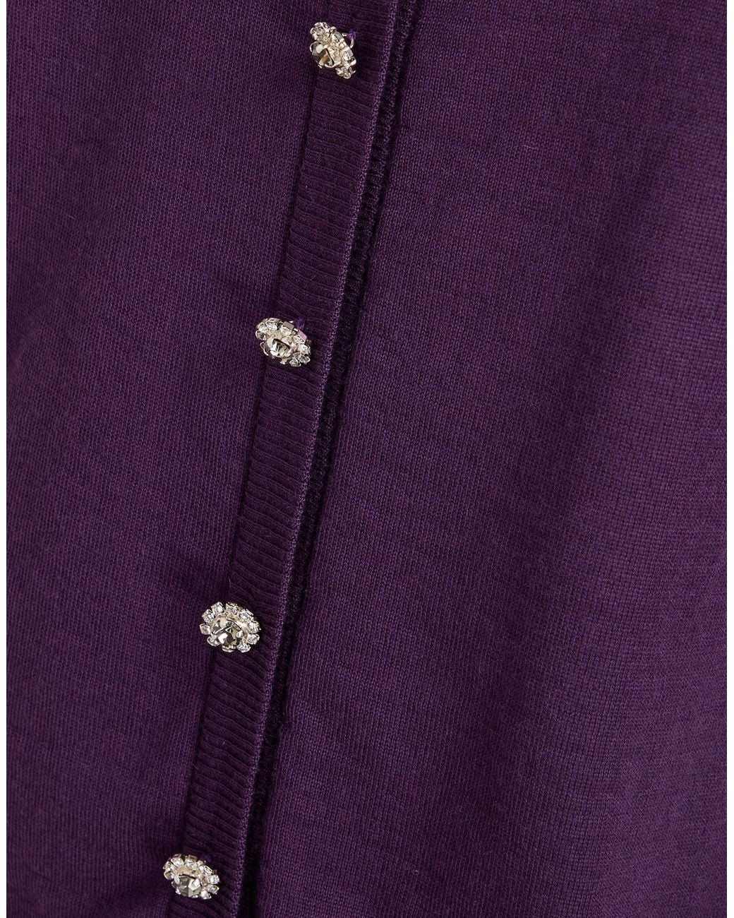 Dolce & Gabbana Purple Solid Color Cashmere Short-Sleeve Knit Sweater