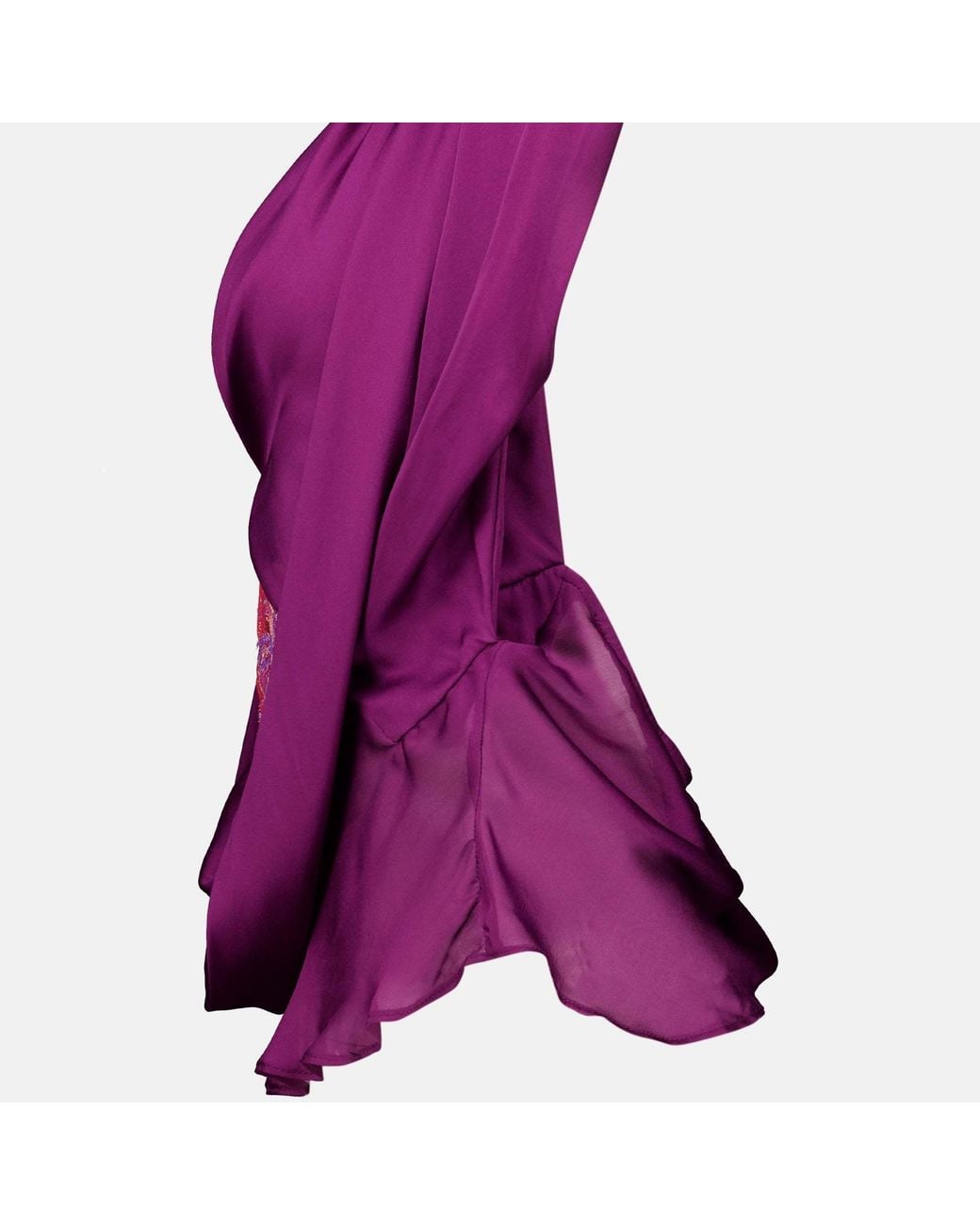 Christopher Esber Purple Cesura Cowl Lace Halter Top