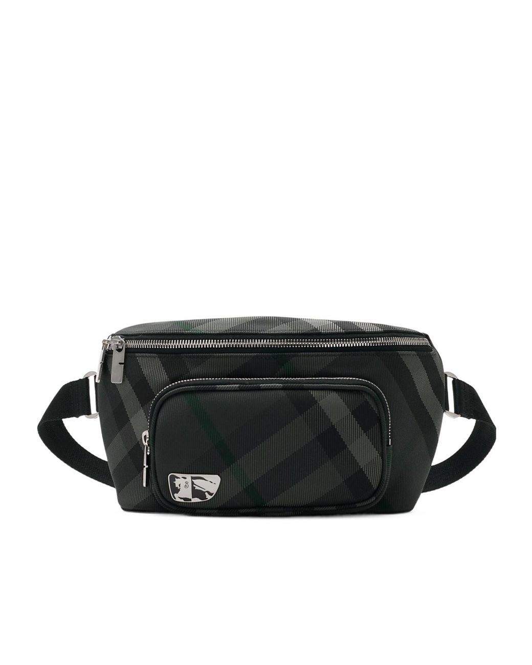 Burberry Black Checked Zipped Belt Bag for men