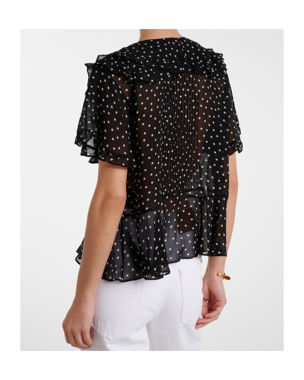 Dorothee Schumacher Black Dancing Dots Polka Dot Georgette Cover-Up