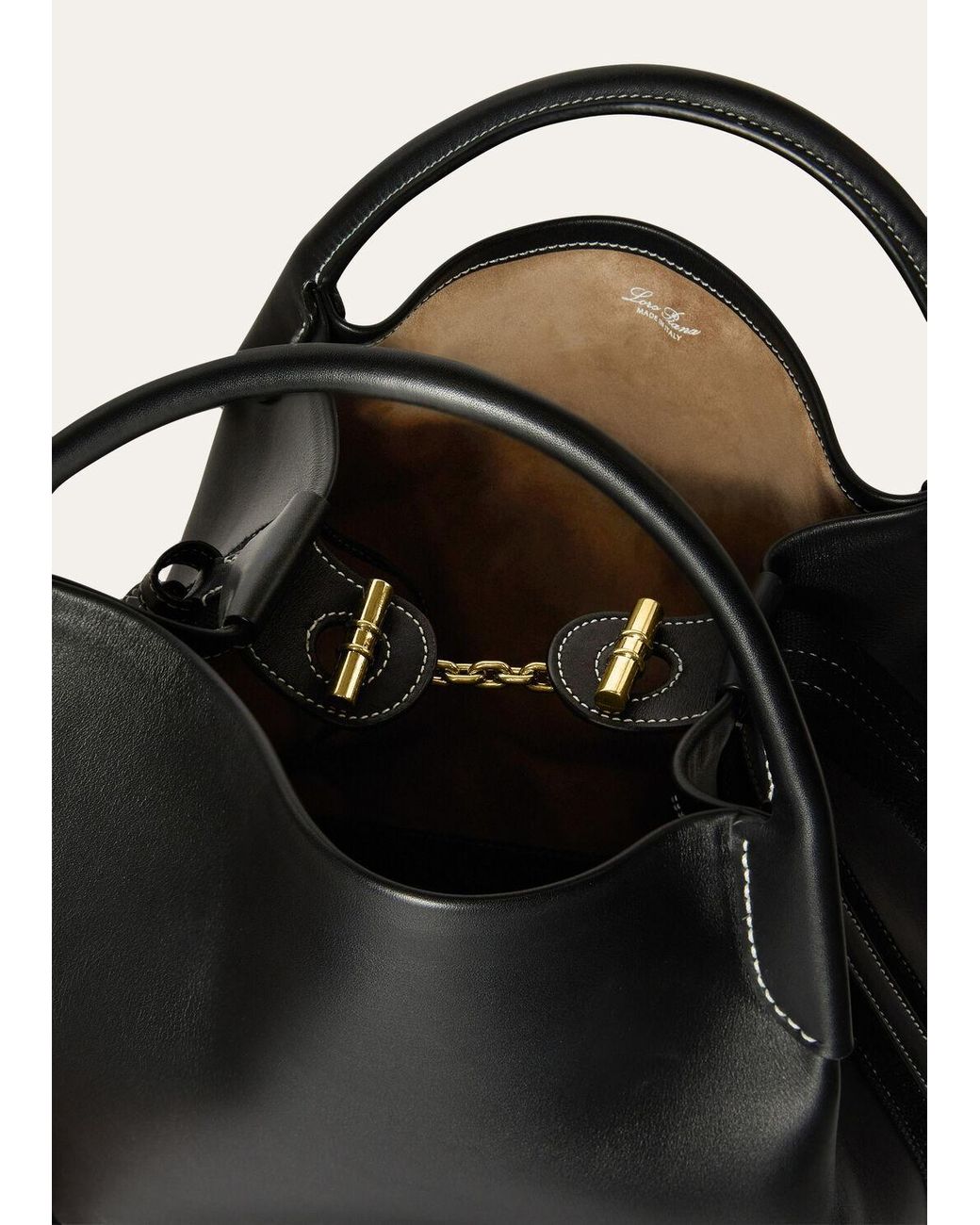 Loro Piana Black Bale Double-Handle Tote Bag