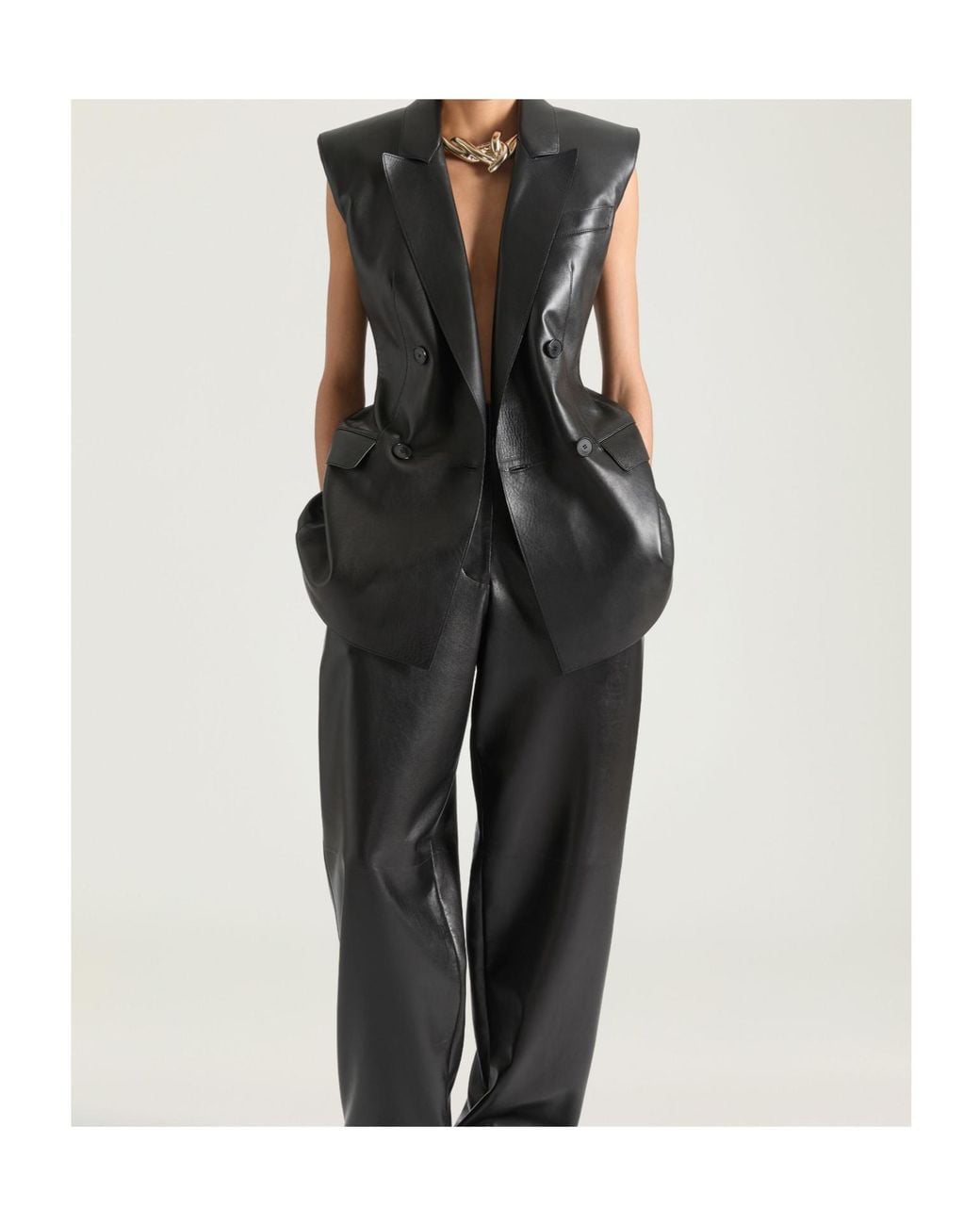Givenchy Black Double-Breasted Sleeveless Jacket