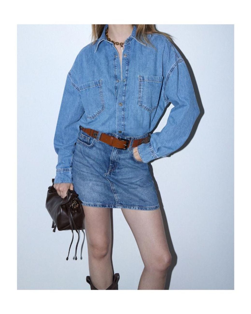 Liu Jo Blue Short Denim Dress With Belt