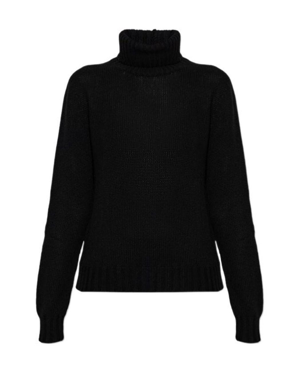Fabiana Filippi Black Long-Sleeve Turtleneck Sweater