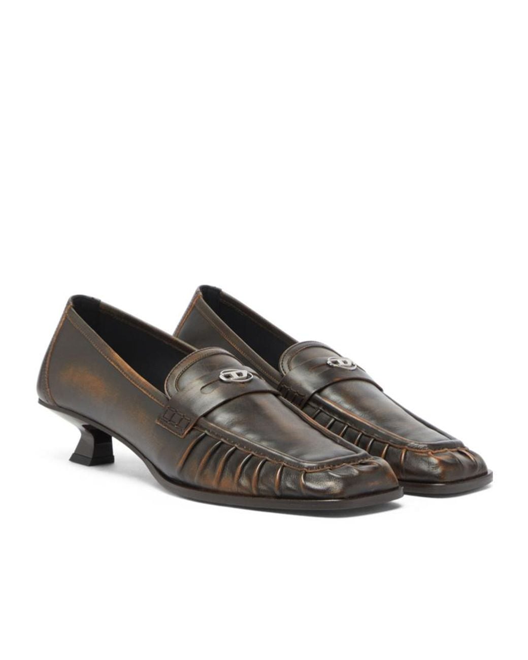 DIESEL Brown D-Amber Penny Loafers