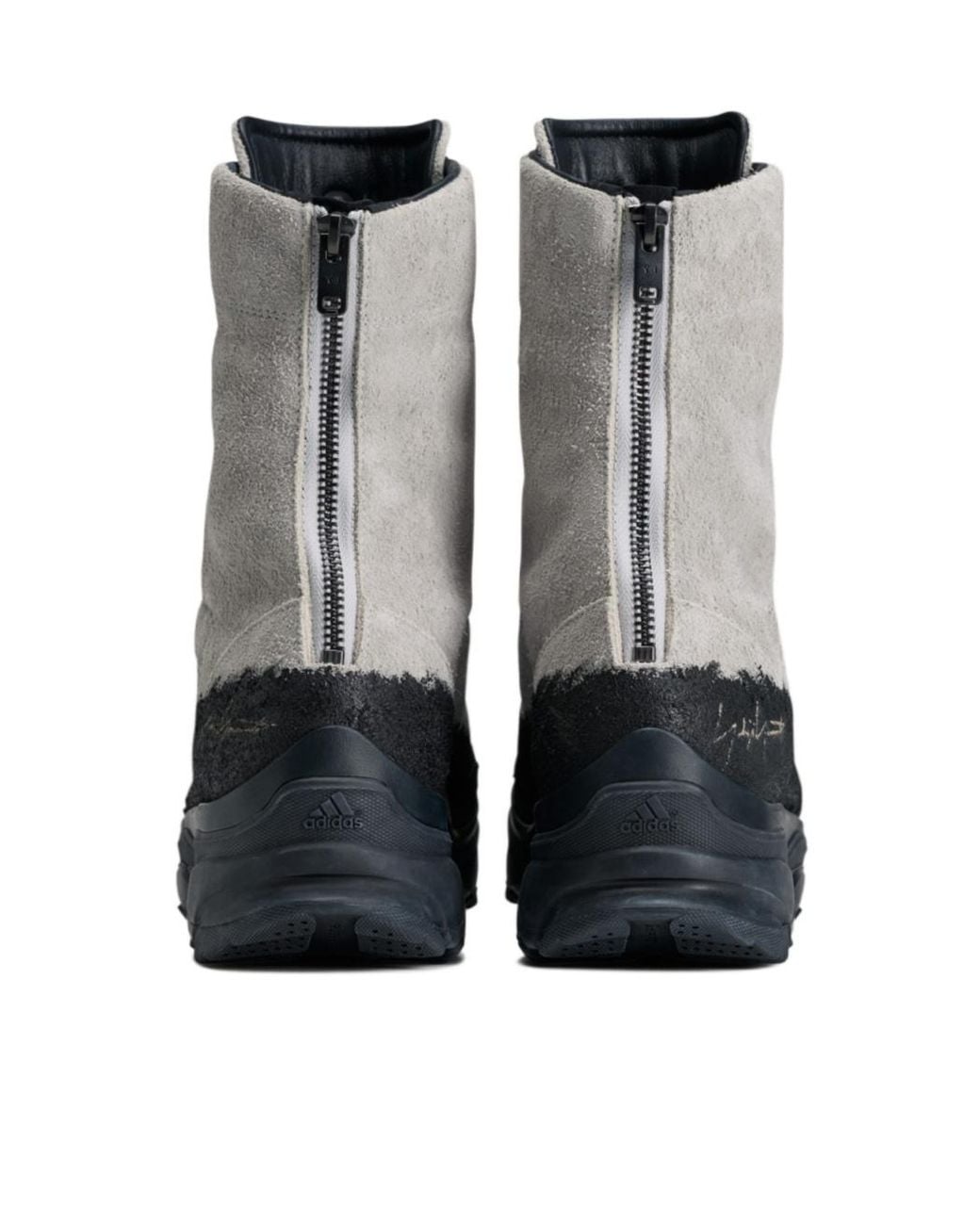 Y-3 Gray Suede Panelled Boots for men