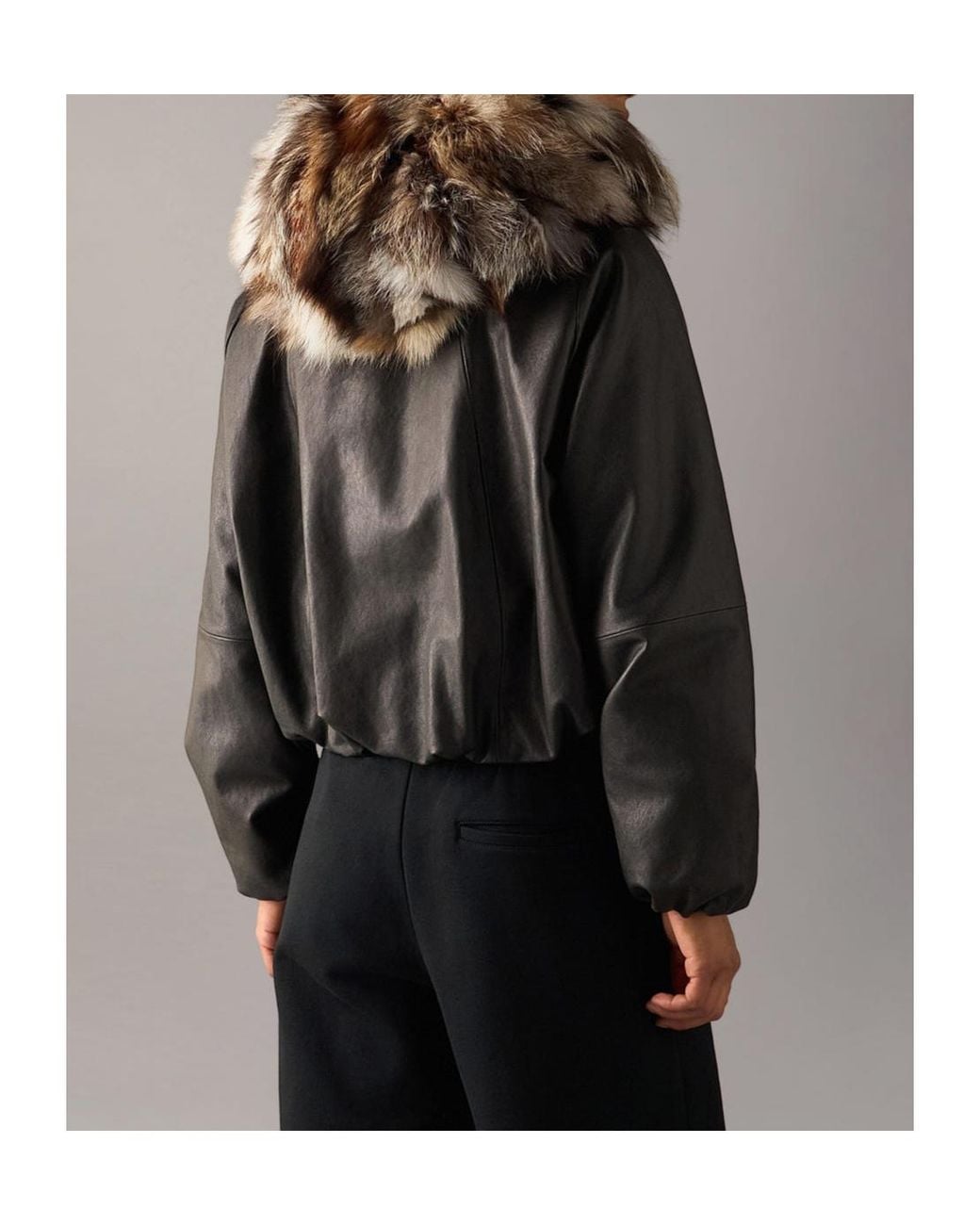 Moose Knuckles Black Cardin Fur Leather Jacket