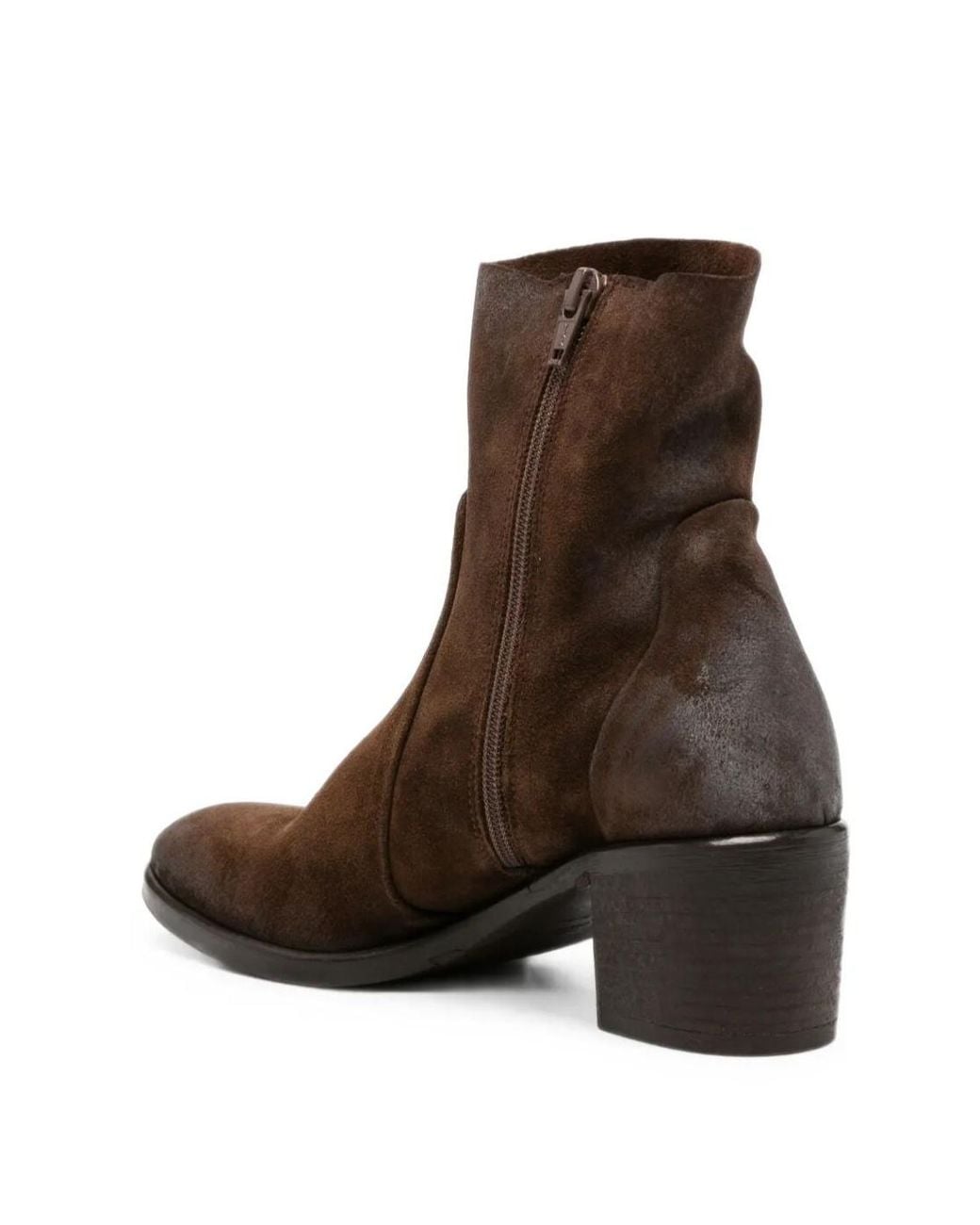 Strategia Brown Round-Toe Short Boots
