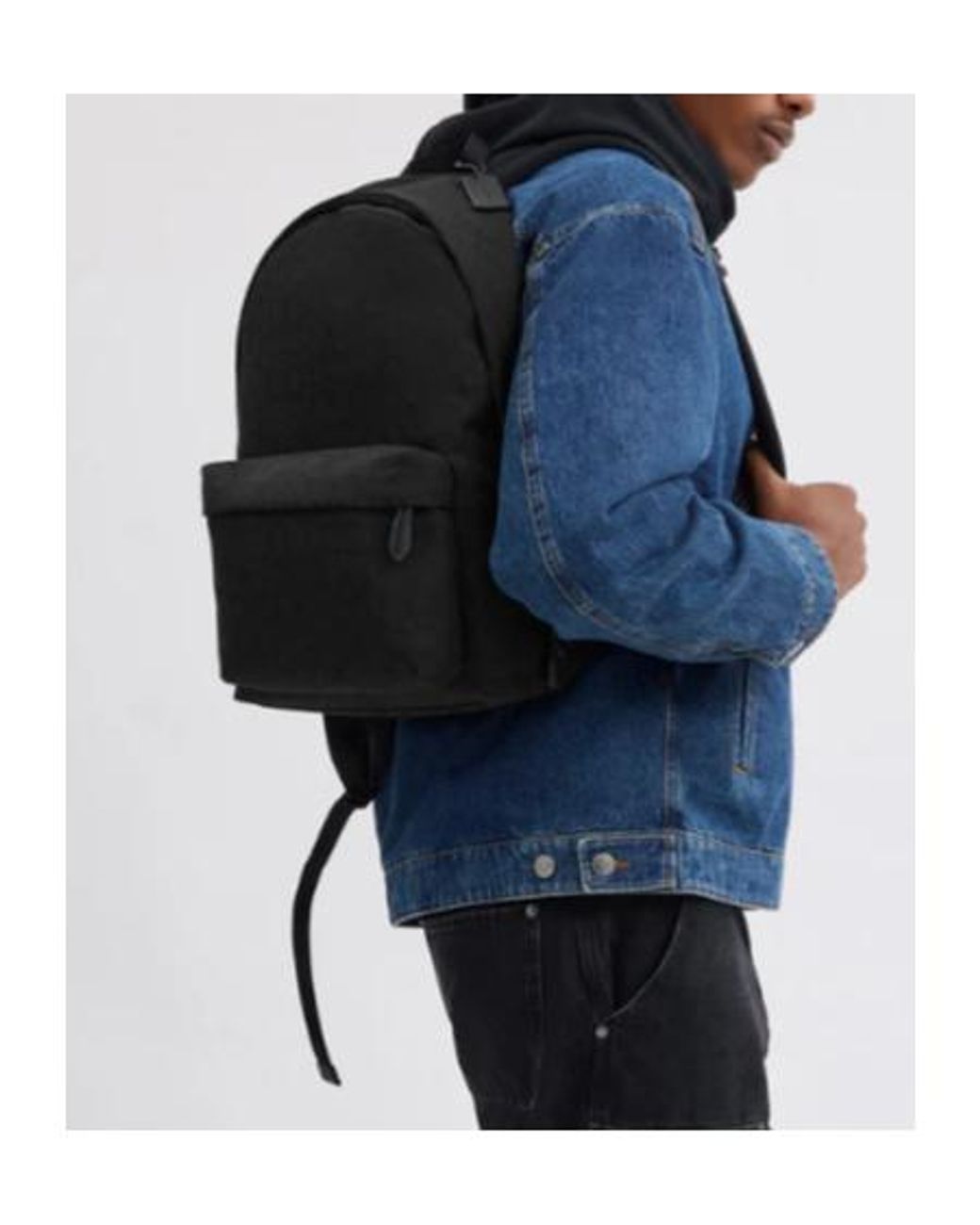 COACH Black Monogram-Pattern Backpack for men