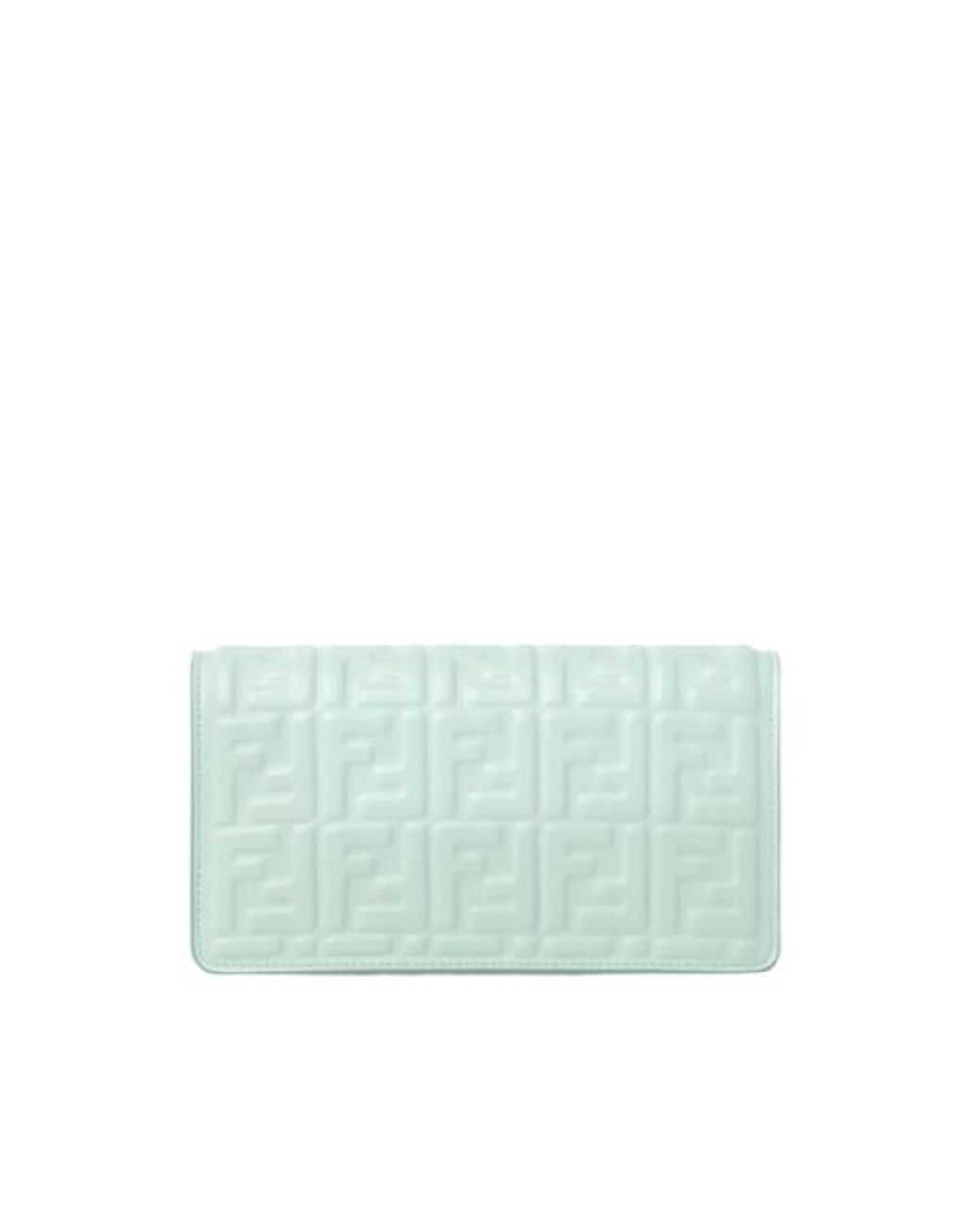 Fendi Green Baguette Ff Embossed Chained Wallet
