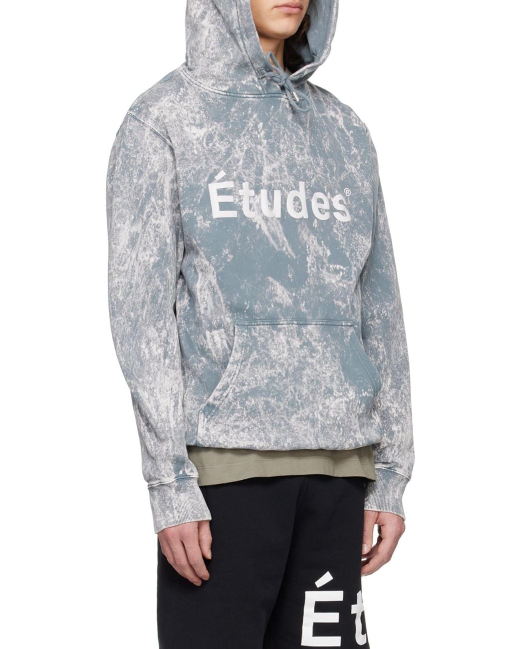 Etudes Studio Gray Logo Print Hooded Sweater for men