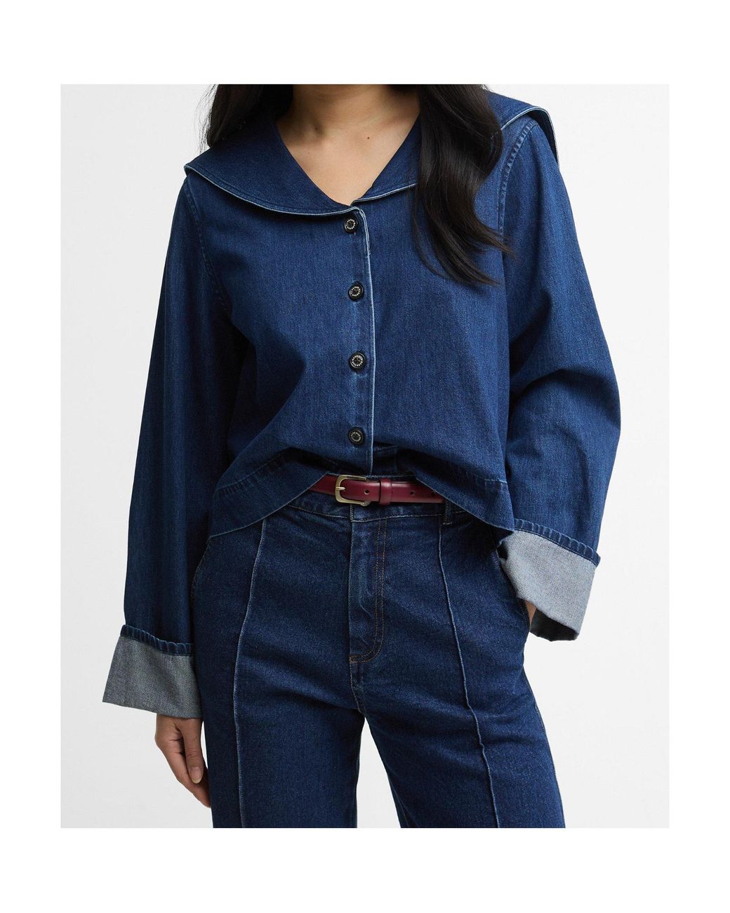 Barbour Blue Long-Sleeve Denim Shirt