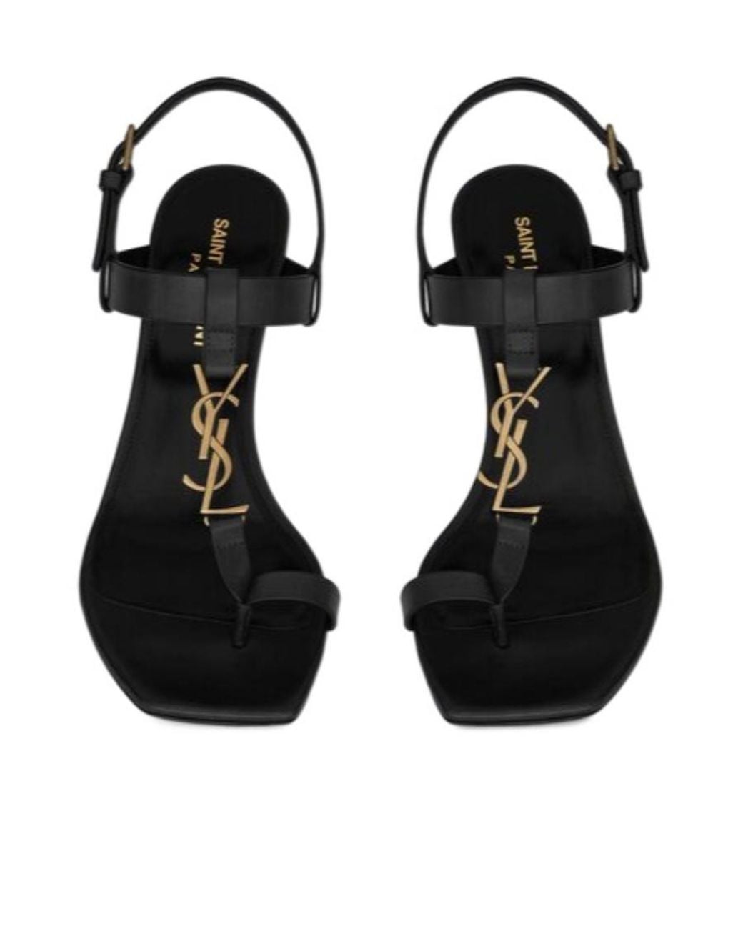 Saint Laurent Black Cassandra Monogram Sandals