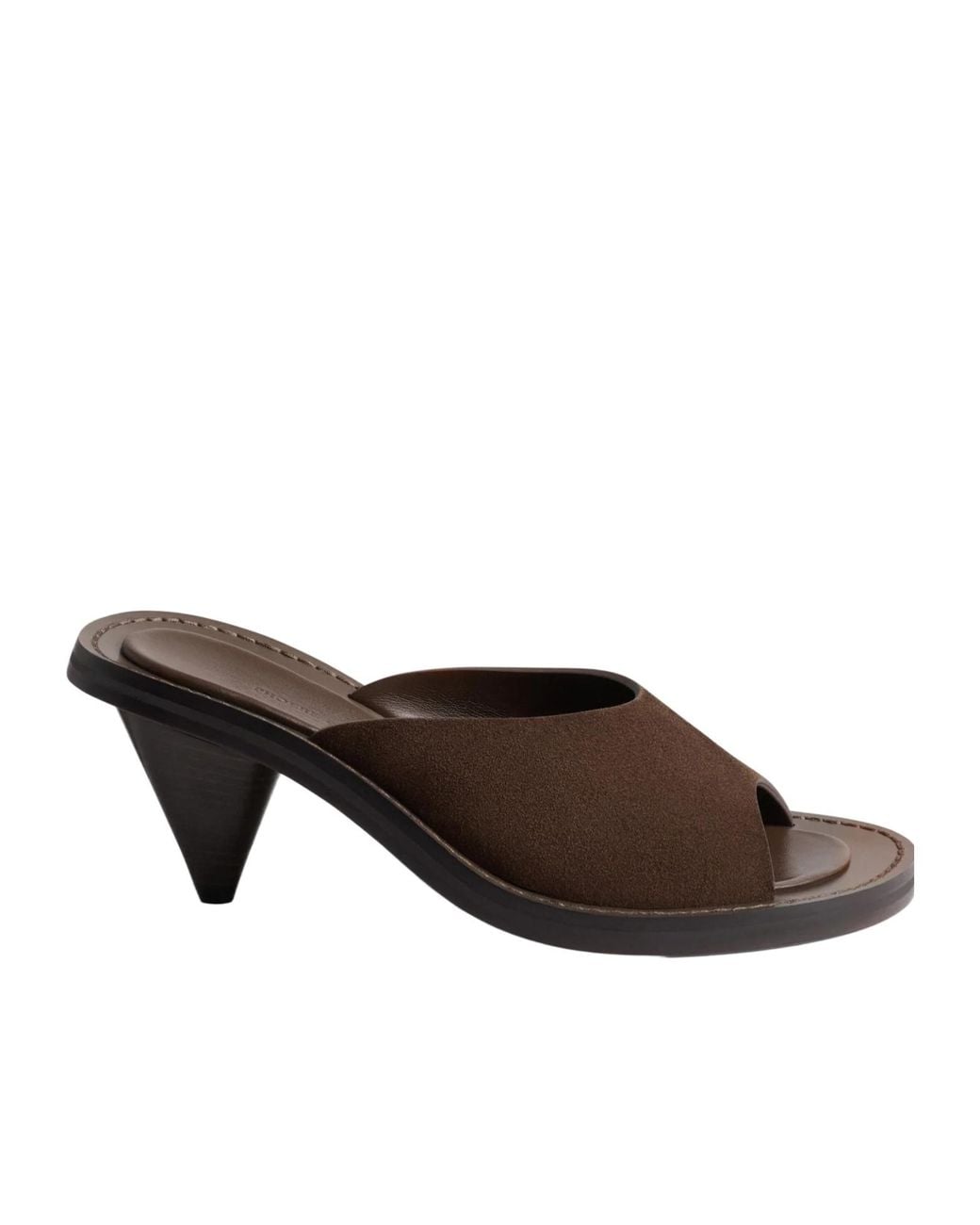 Phoebe Philo Brown Round-Toe Open-Toe High-Heeled Sandals