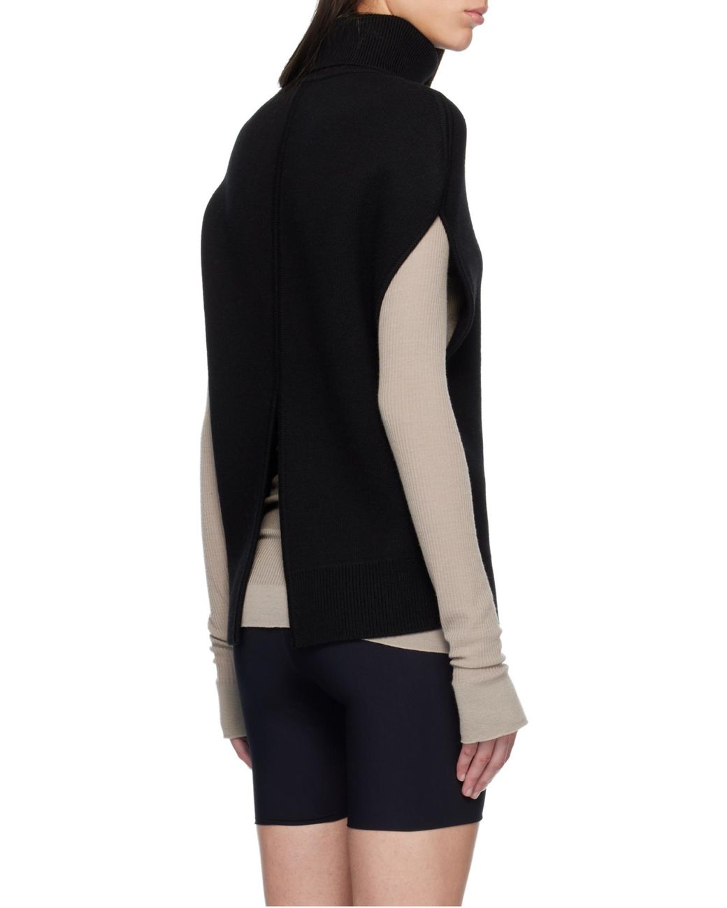 Totême Black Totême Double Knitted Cape