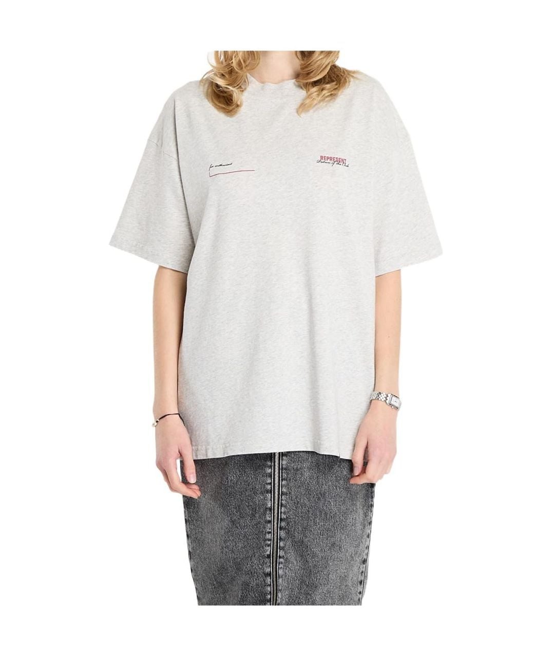 Represent Gray Patron Of The Club Logo T-Shirt for men