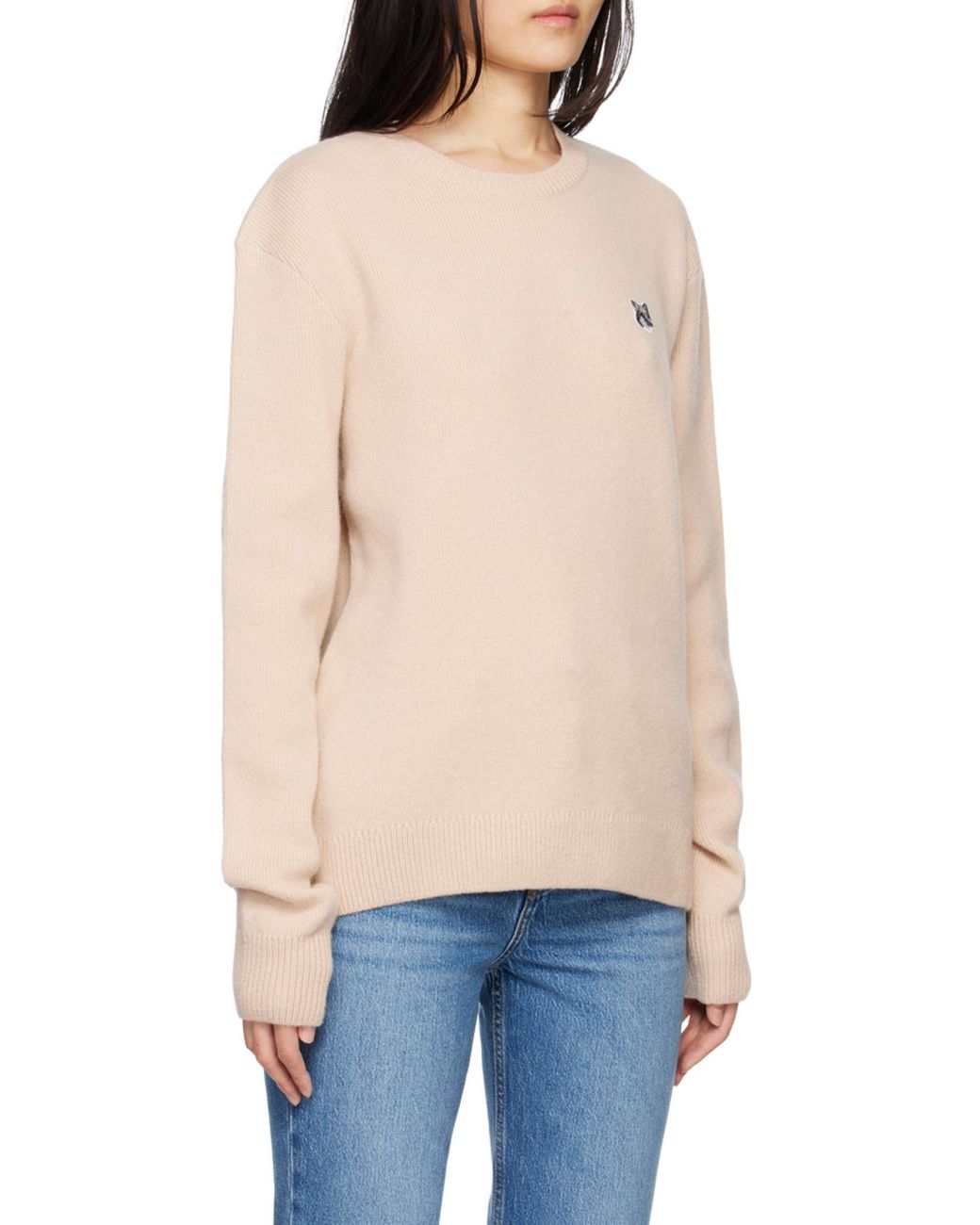 Maison Kitsuné Natural Fox Crew-Neck Wool Jumper for men
