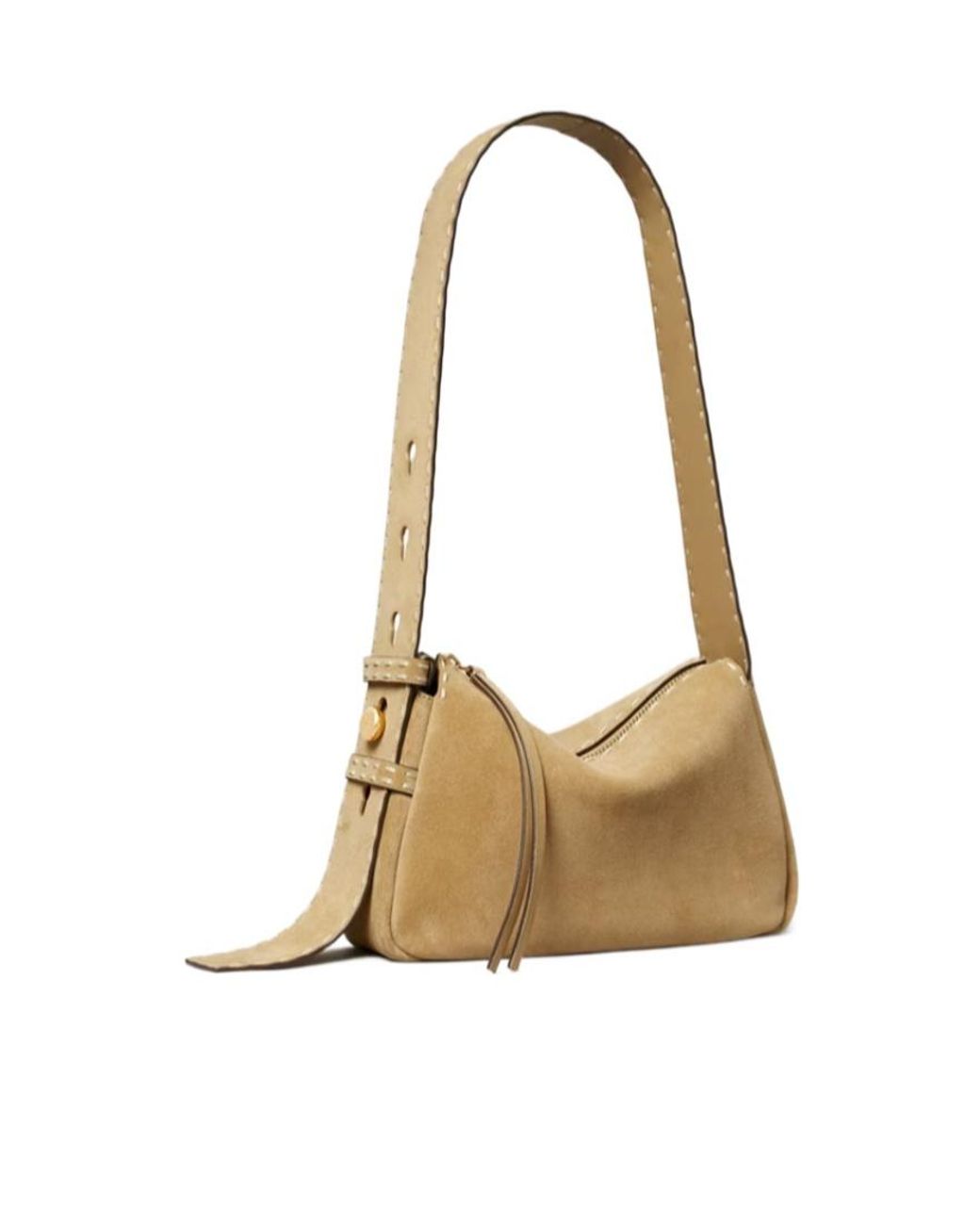 Tory Burch Metallic Romy Pick-Stitch Shoulder Bag